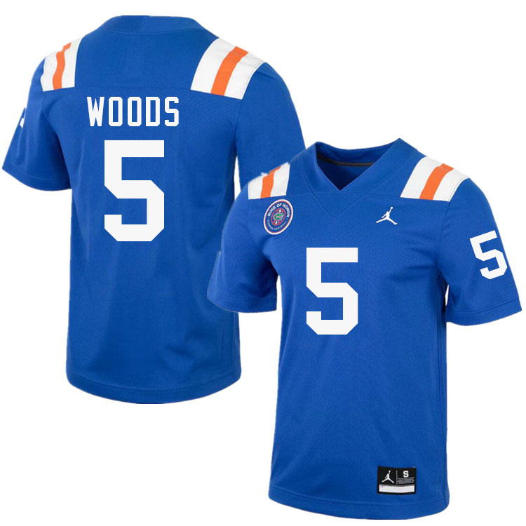 Jayden Woods Florida Jersey,Florida Gators #5 Jayden Woods Uniforms,Jersey Youth-Throwback Royal